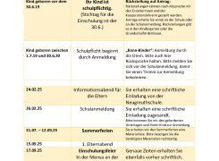 Wichtige Termine zur Einschulung in die Neugreuthschule September 2025